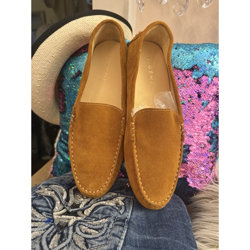 New M. GEMI The Felize Shearling Brown/rust Suede Moc  42 Women's US Size 11 - Picture 13 of 16